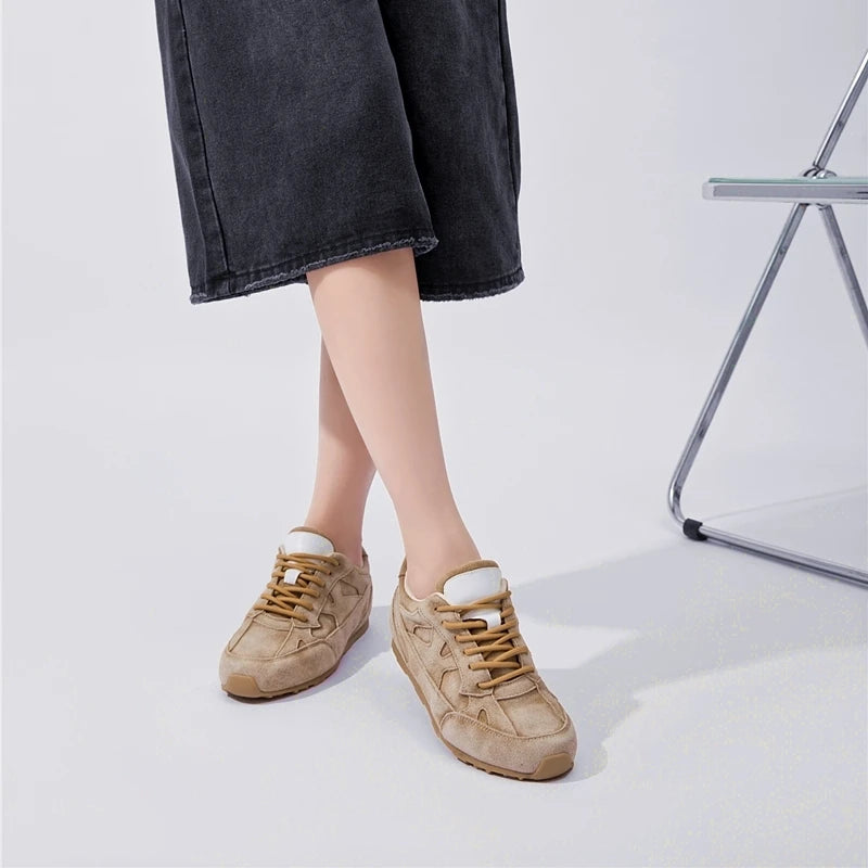 AIYUQI Sneakers da Donna 2026 Nuove Scarpe Basse in Vera Pelle da Donna per Allenamento, Taglie Grandi, Stile Retrò Casual