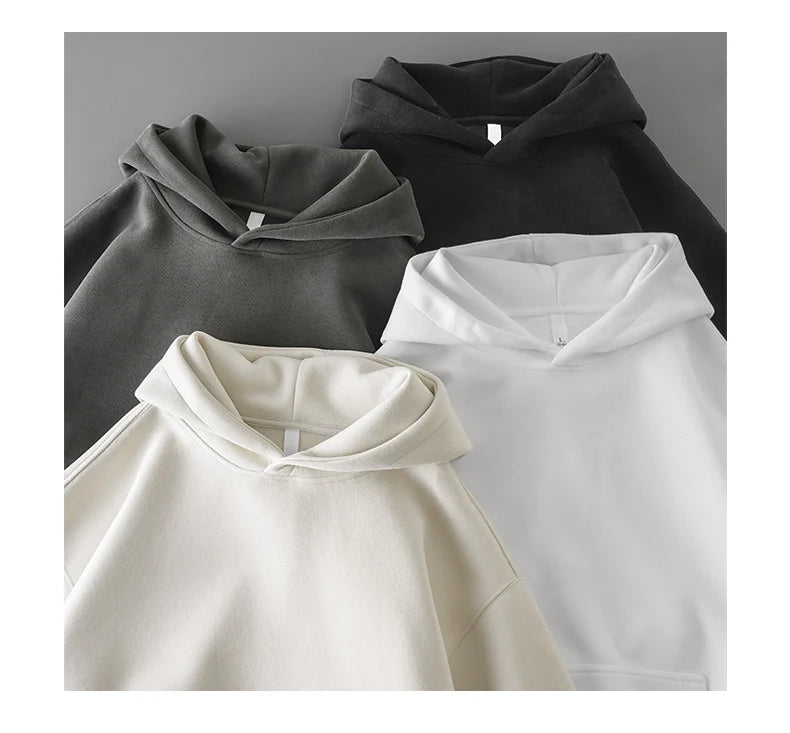 DUKEEN 450G Felpe con cappuccio da uomo pesanti 2025 Primavera e autunno Giacca sportiva con cappuccio tinta unita di base Abbigliamento da uomo di alta qualità