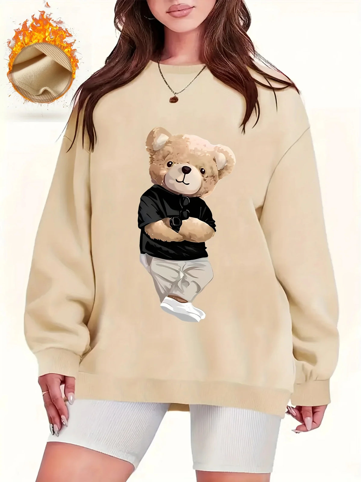 Pullover con cappuccio girocollo a maniche lunghe in velluto stampato con motivo a lettere comode e casual autunnali e invernali da donna
