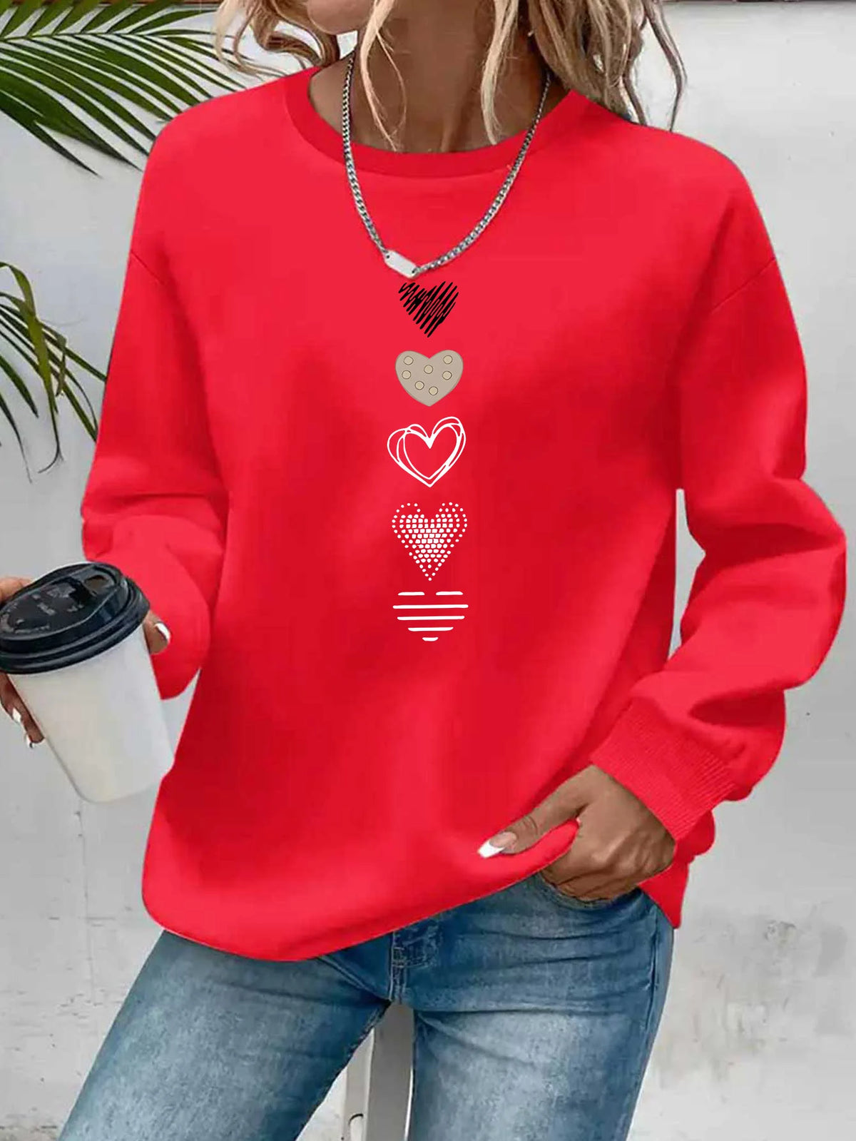 Pullover con cappuccio girocollo a maniche lunghe in velluto stampato con motivo a lettere comode e casual autunnali e invernali da donna