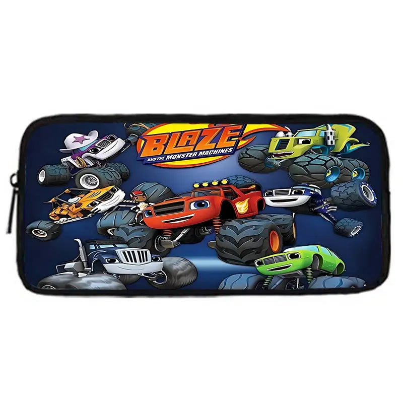 Zaino Scolastico 3D Cartoon Blaze Monster Machines con Borsa Pranzo, Astuccio, Zaino per Bambini e Bambine, Miglior Regalo