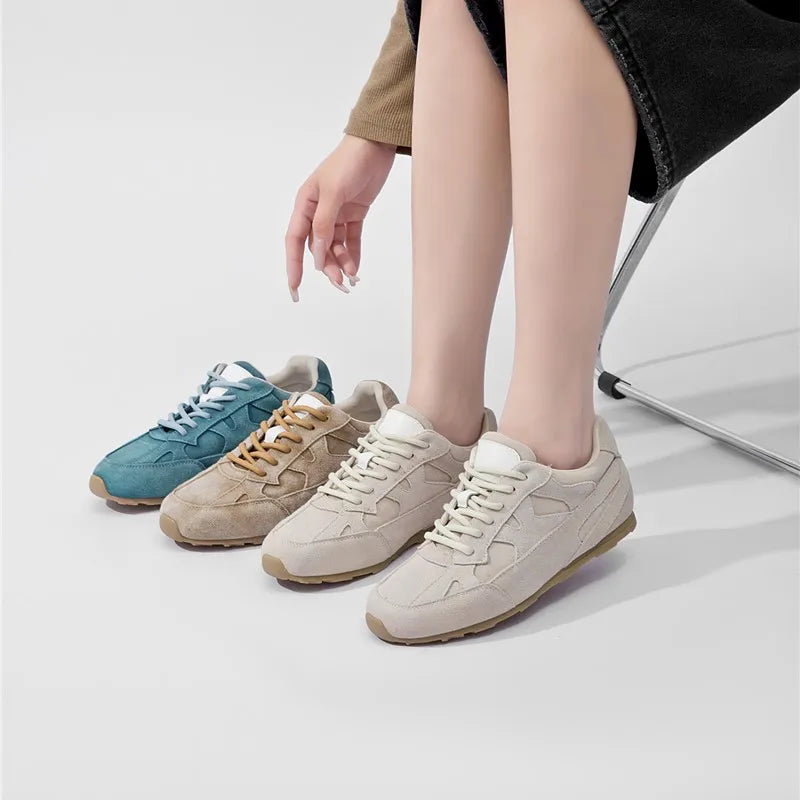 AIYUQI Sneakers da Donna 2026 Nuove Scarpe Basse in Vera Pelle da Donna per Allenamento, Taglie Grandi, Stile Retrò Casual