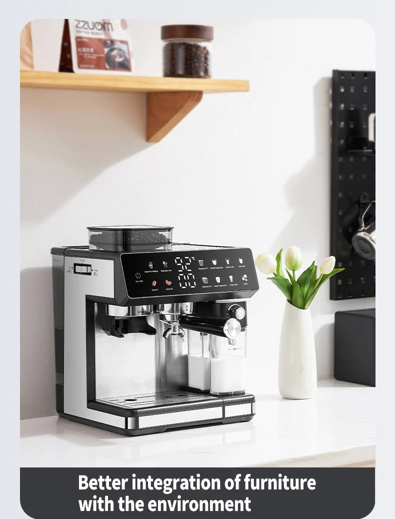 Multifunctional Fancy Automatic Coffee Machine, Commercial Milk Frothing And Grinding Integrated Coffee Machine