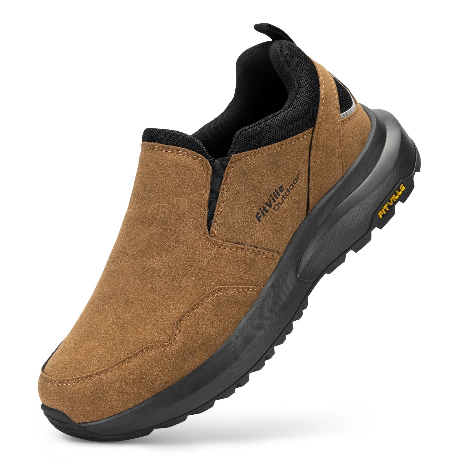FitVille Mocassini da trekking extra larghi da uomo, comode scarpe da passeggio ortopediche con supporto per l'arco plantare per sentieri di trekking all'aperto, piedi piatti e sollievo dal dolore ai piedi