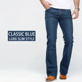 Jeans da uomo con taglio a stivale Pantaloni slim fit blu neri leggermente svasati Pantaloni classici in denim elasticizzato da uomo firmati
