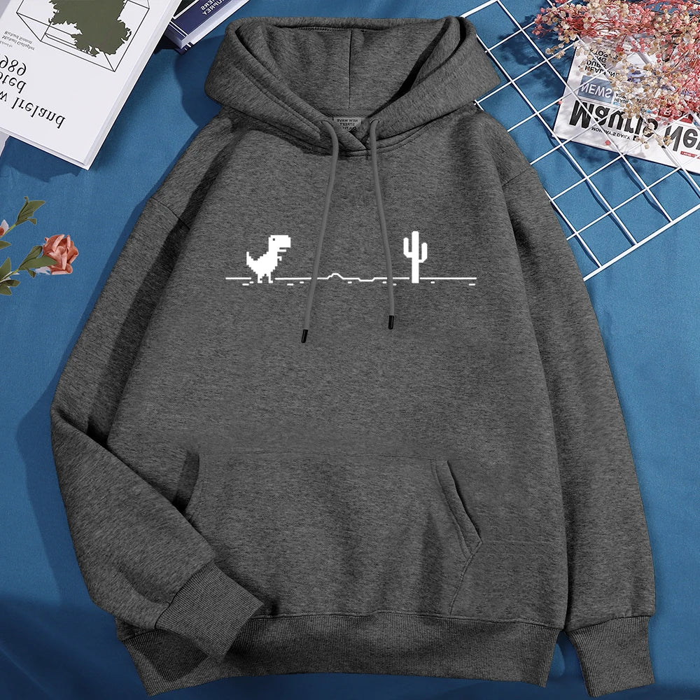 Felpa con cappuccio da piccolo dinosauro per malfunzione di rete uomo donna nuova felpa con cappuccio pullover addensata felpa con tasca carina autunno caldo felpa con cappuccio O-Nec