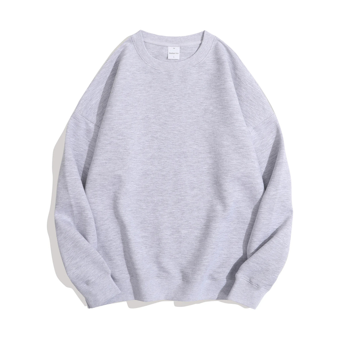 Maglione con spalle scoperte e collo rotondo in cotone sano di alta qualità da 40 colori per uomo e donna, ampio con spalle scoperte oversize