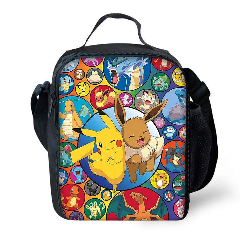 Zaino per la scuola per bambini con cartoni animati di Potdemiel, con borse per il pranzo, borse per matite, zaini per ragazzi e ragazze, P-PokéS, il miglior regalo