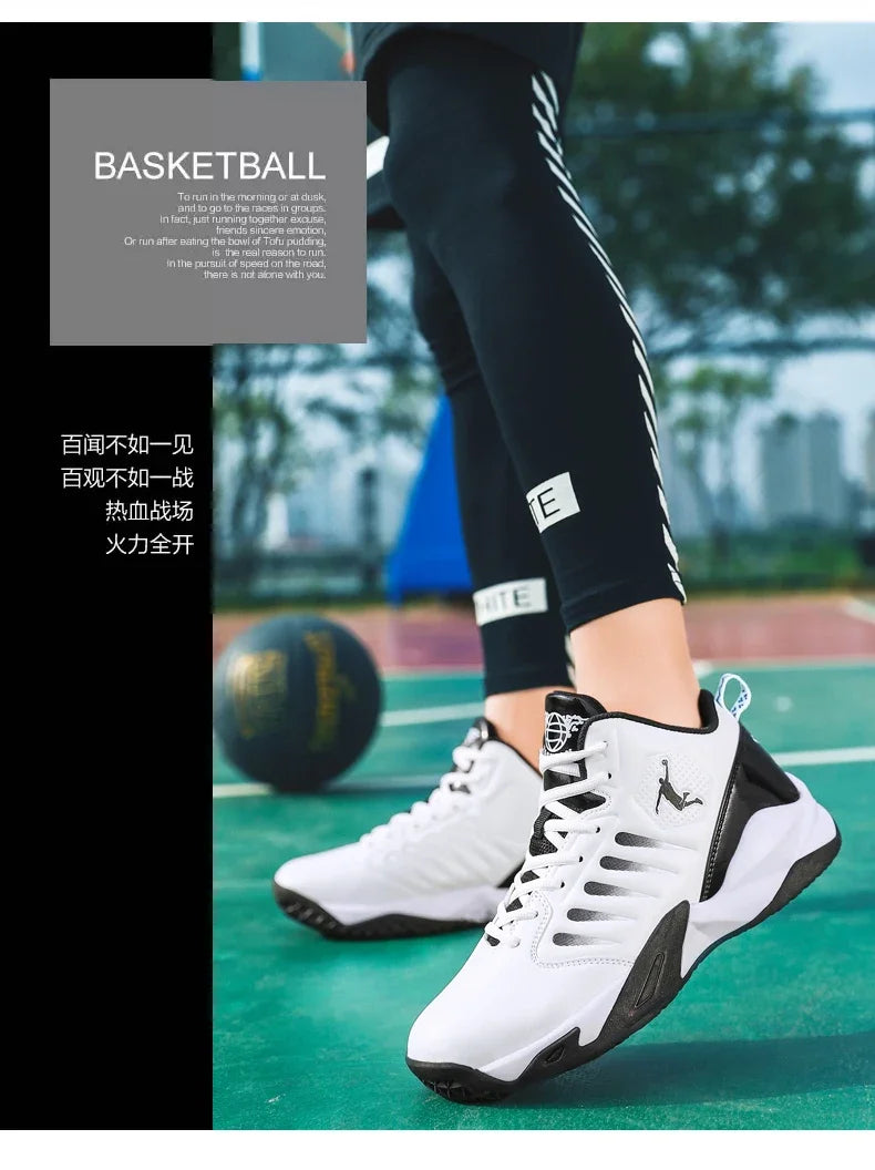 Scarpe da ginnastica da uomo in pelle di marca Comode scarpe da basket leggere antiscivolo Scarpe da basket impermeabili da basket da uomo