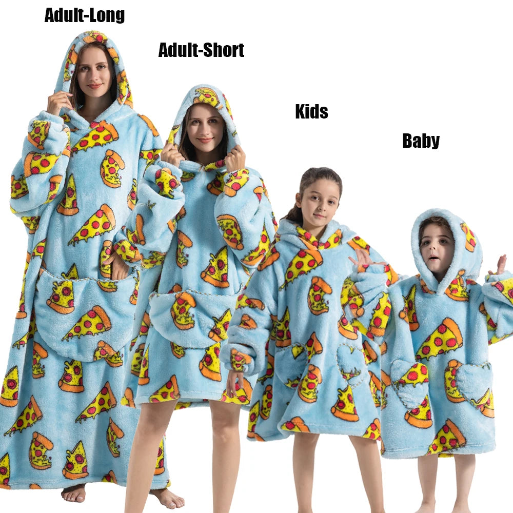 Felpe con cappuccio extra lunghe per donna Abbigliamento invernale per la casa Coperte di flanella per adulti con maniche Felpe con cappuccio morbide e calde per ragazze
