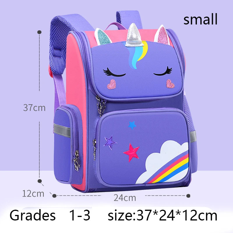 Zaino per bambina con borsa da scuola per adolescenti con stampa unicorno impermeabile di grande capacità per 2-16 anni Zaino per bambini Kawaii carino
