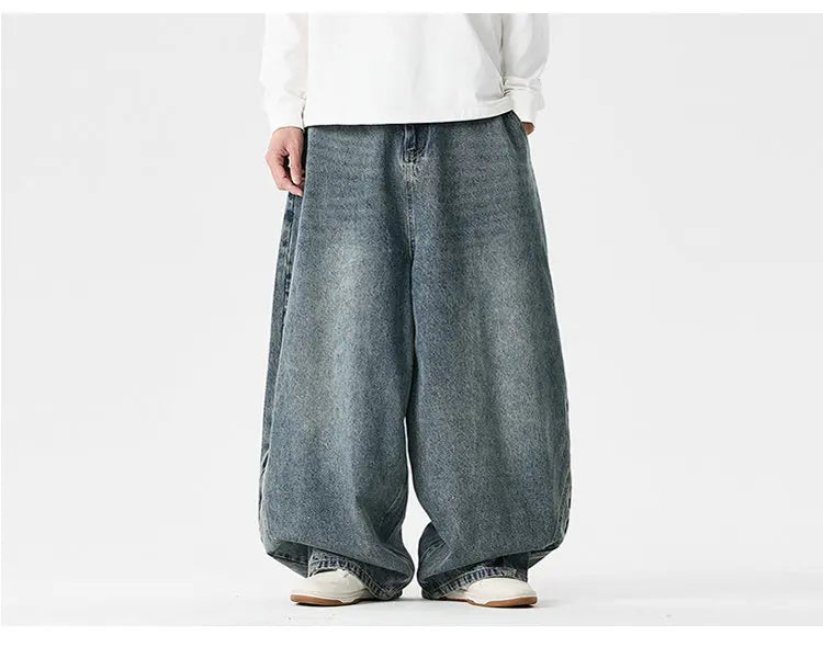 Pantaloni in denim a gamba larga da uomo streetwear Jeans larghi Harajuku Pantaloni jeans oversize casual da uomo Moda uomo di grandi dimensioni 5XL
