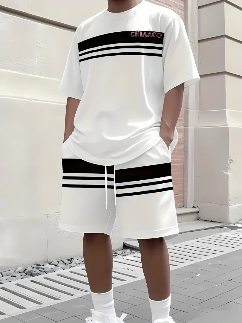 Pantaloncini a maniche corte sportivi casual da uomo nuovi estivi 2025 Set di pantaloncini T-shirt da uomo stampati in 3D