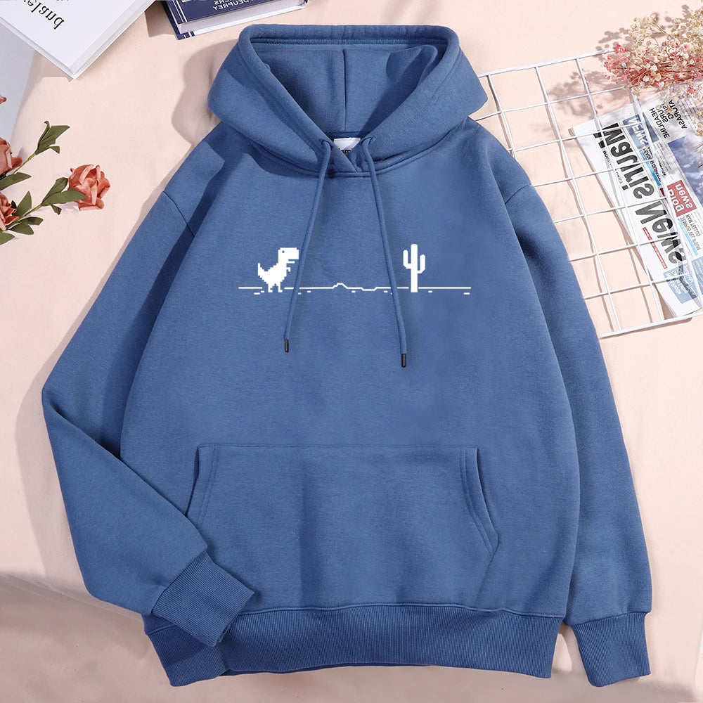 Felpa con cappuccio da piccolo dinosauro per malfunzione di rete uomo donna nuova felpa con cappuccio pullover addensata felpa con tasca carina autunno caldo felpa con cappuccio O-Nec
