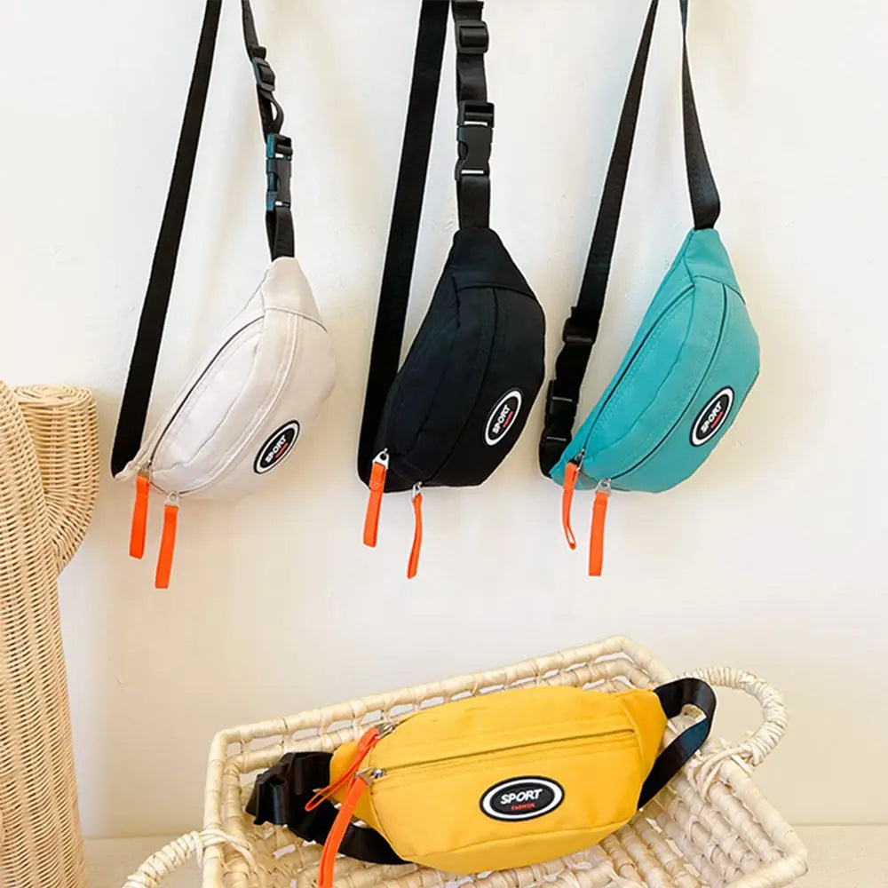 Borsa da petto per bambini carina di nuova moda Borsa a tracolla con tracolla monospalla Borsa diagonale in tela Borsa con cerniera per ragazza e ragazzo Portamonete