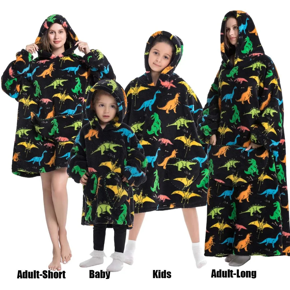 Felpe con cappuccio extra lunghe per donna Abbigliamento invernale per la casa Coperte di flanella per adulti con maniche Felpe con cappuccio morbide e calde per ragazze