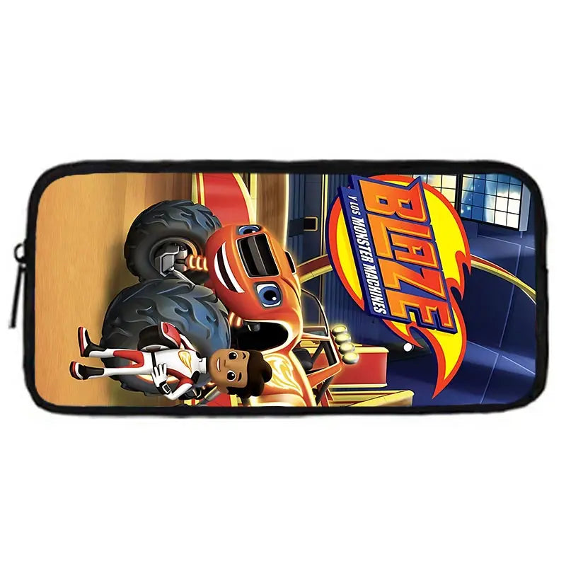 Zaino Scolastico 3D Cartoon Blaze Monster Machines con Borsa Pranzo, Astuccio, Zaino per Bambini e Bambine, Miglior Regalo