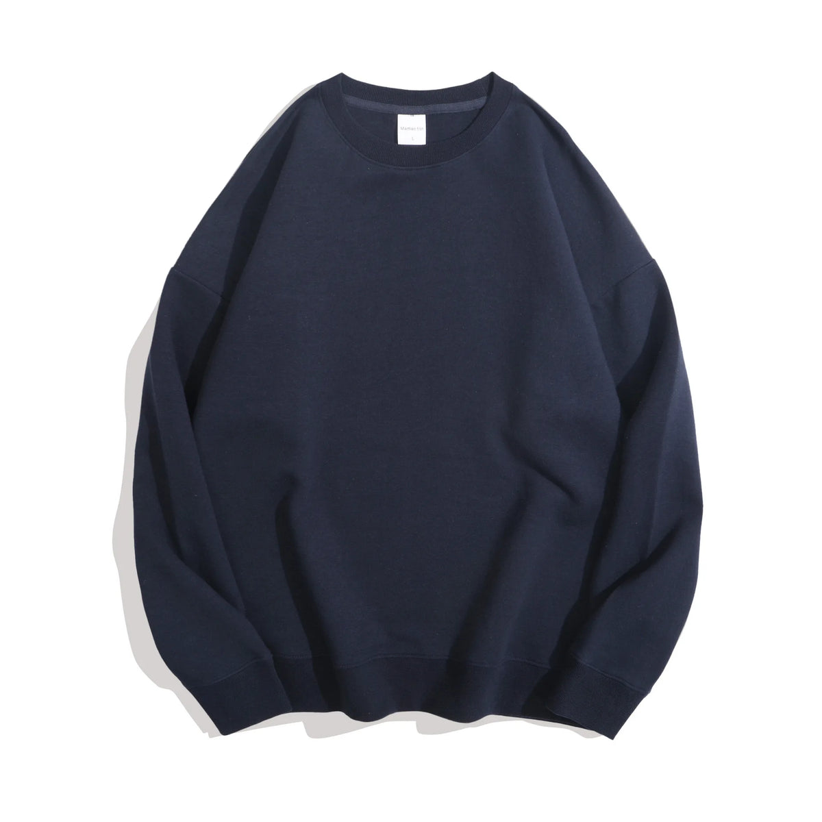 Maglione con spalle scoperte e collo rotondo in cotone sano di alta qualità da 40 colori per uomo e donna, ampio con spalle scoperte oversize