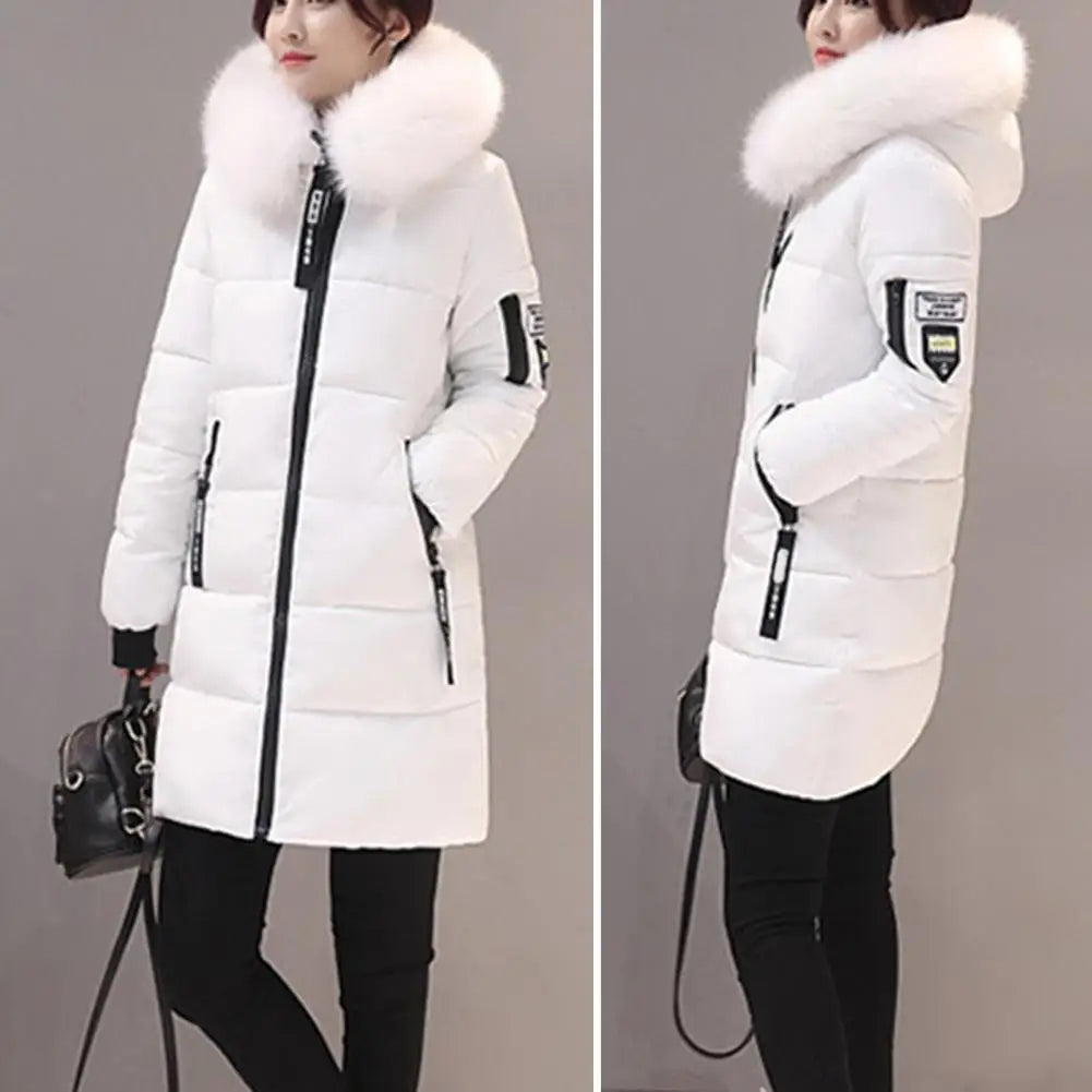 Giacche invernali da donna Piumini in cotone con cappuccio Top Parka di grandi dimensioni Mujer Cappotti Cappotto lungo Moda femminile Collo di pelliccia Abiti Capodanno