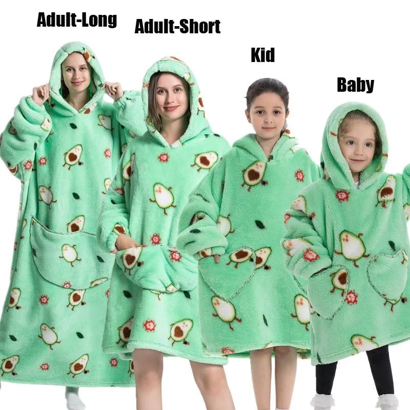 Felpe con cappuccio extra lunghe per donna Abbigliamento invernale per la casa Coperte di flanella per adulti con maniche Felpe con cappuccio morbide e calde per ragazze