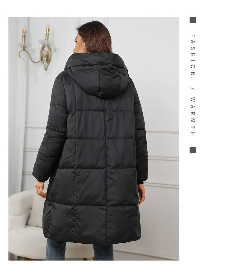 Cappotto lungo da donna 2024 Nuovo autunno inverno Parka femminile piumino di cotone spesso Femme Casual corto caldo capispalla spesso Top da donna