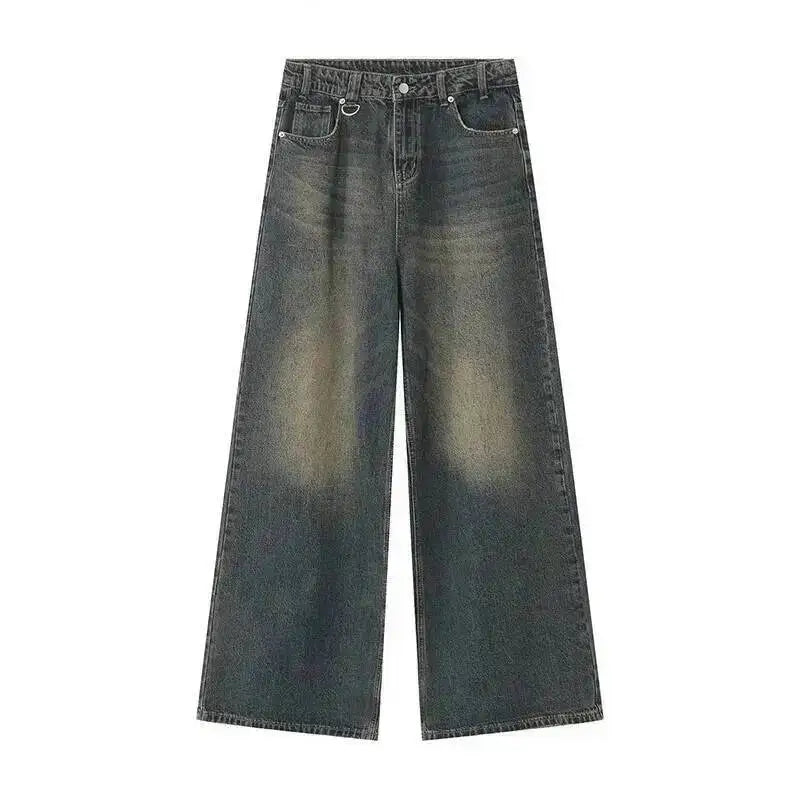 IEFB Pantaloni in denim da uomo estivi Vecchio blu lavato Jeans maschili Dritto Casual da uomo Pantaloni larghi a gamba larga Nuova moda 9C354