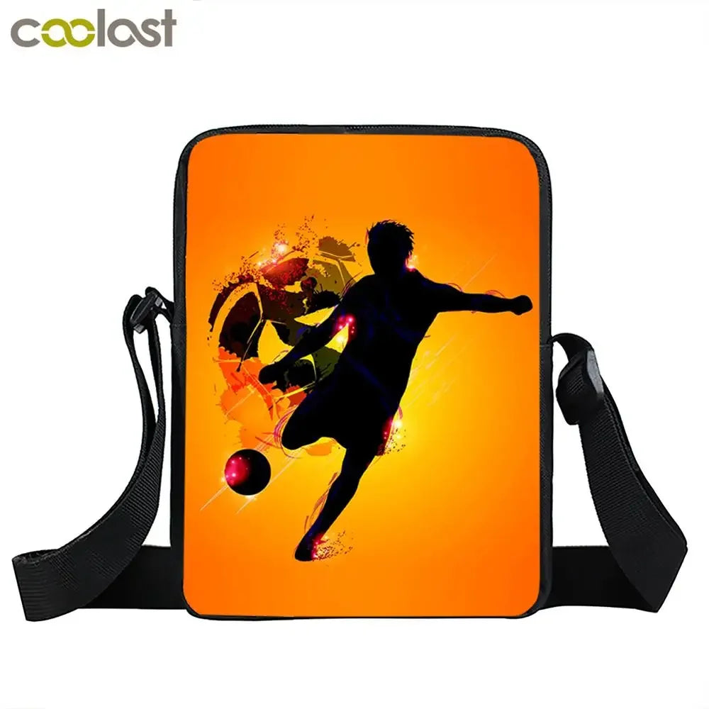 Cool Footbally / Soccerly Print Messenger Bag ragazze ragazzi borse borsa a tracolla per bambini da viaggio borse a tracolla per bambini