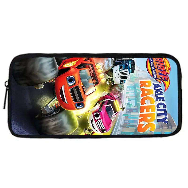 Zaino Scolastico 3D Cartoon Blaze Monster Machines con Borsa Pranzo, Astuccio, Zaino per Bambini e Bambine, Miglior Regalo