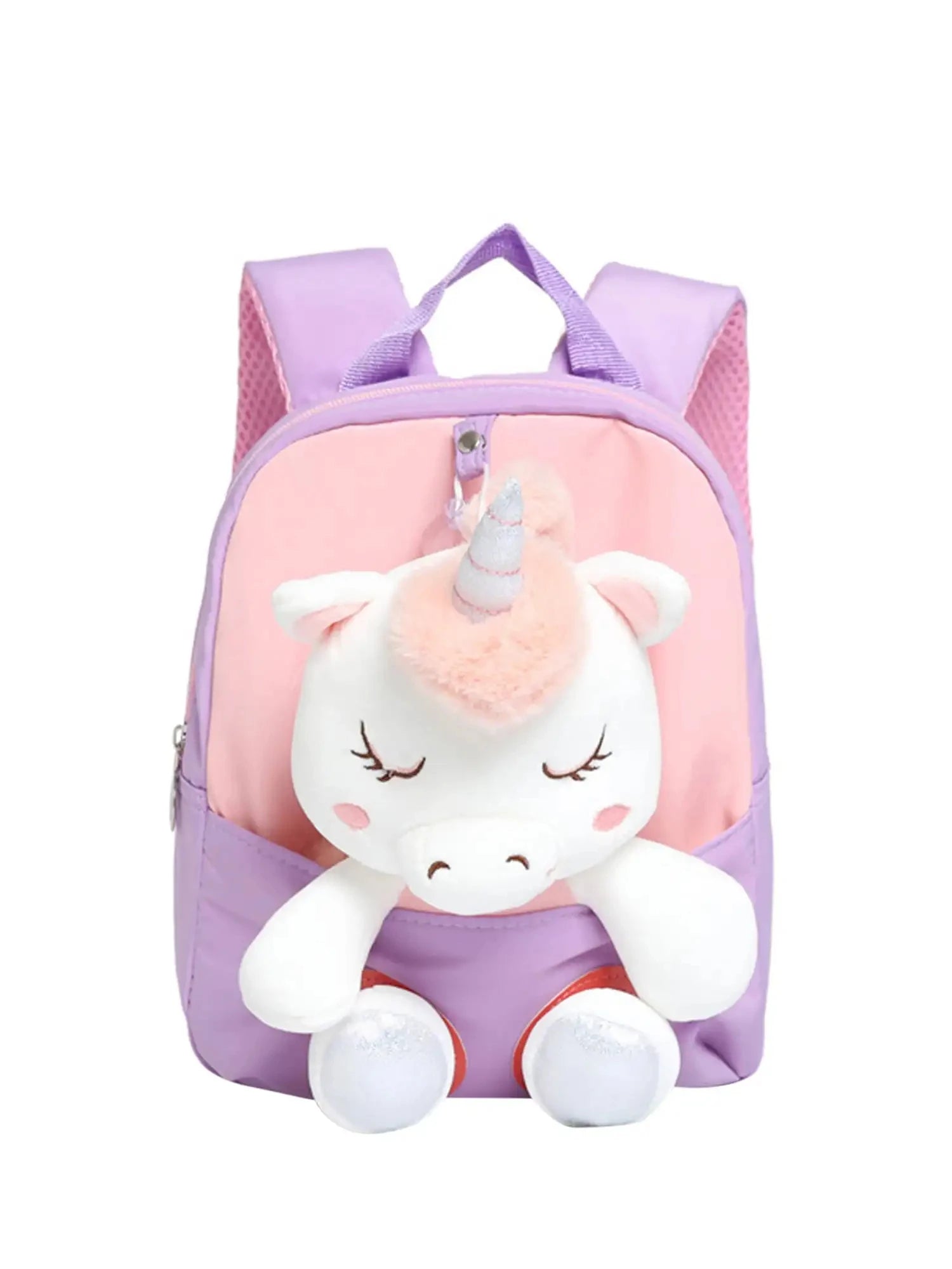 Zaino 3D a Forma di Unicorno in Peluche per Bambine, Borsa Scuola per Bambini, Zainetto Carino a Cartone Animato per Asilo e Scuola Materna