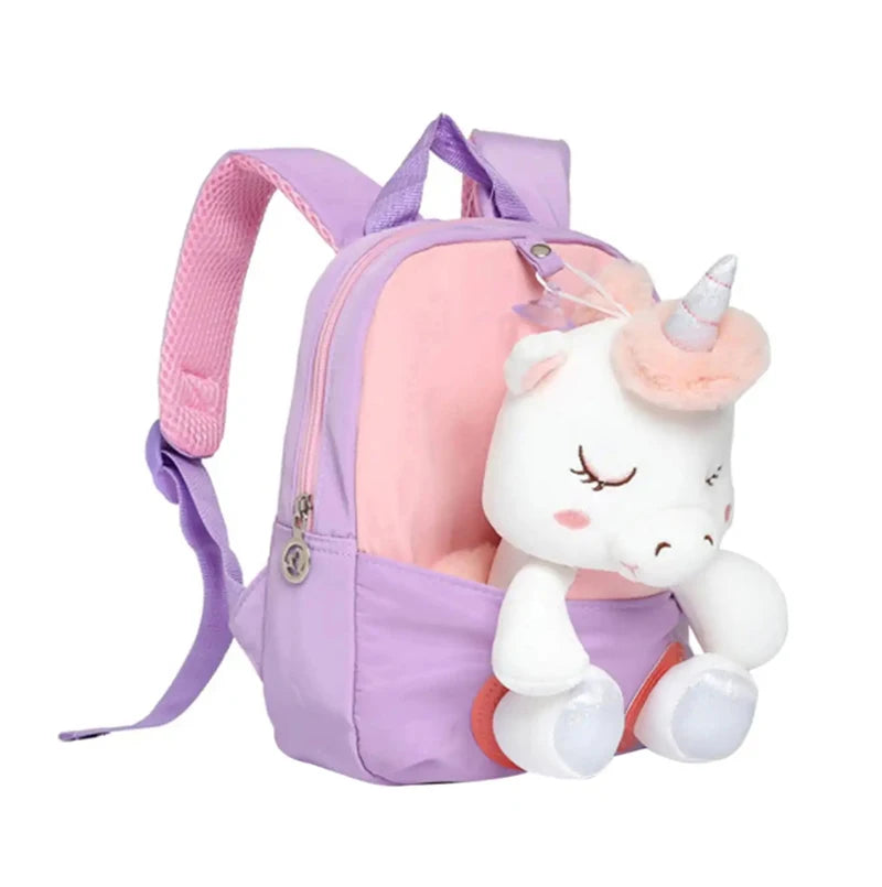 Zaino 3D a Forma di Unicorno in Peluche per Bambine, Borsa Scuola per Bambini, Zainetto Carino a Cartone Animato per Asilo e Scuola Materna