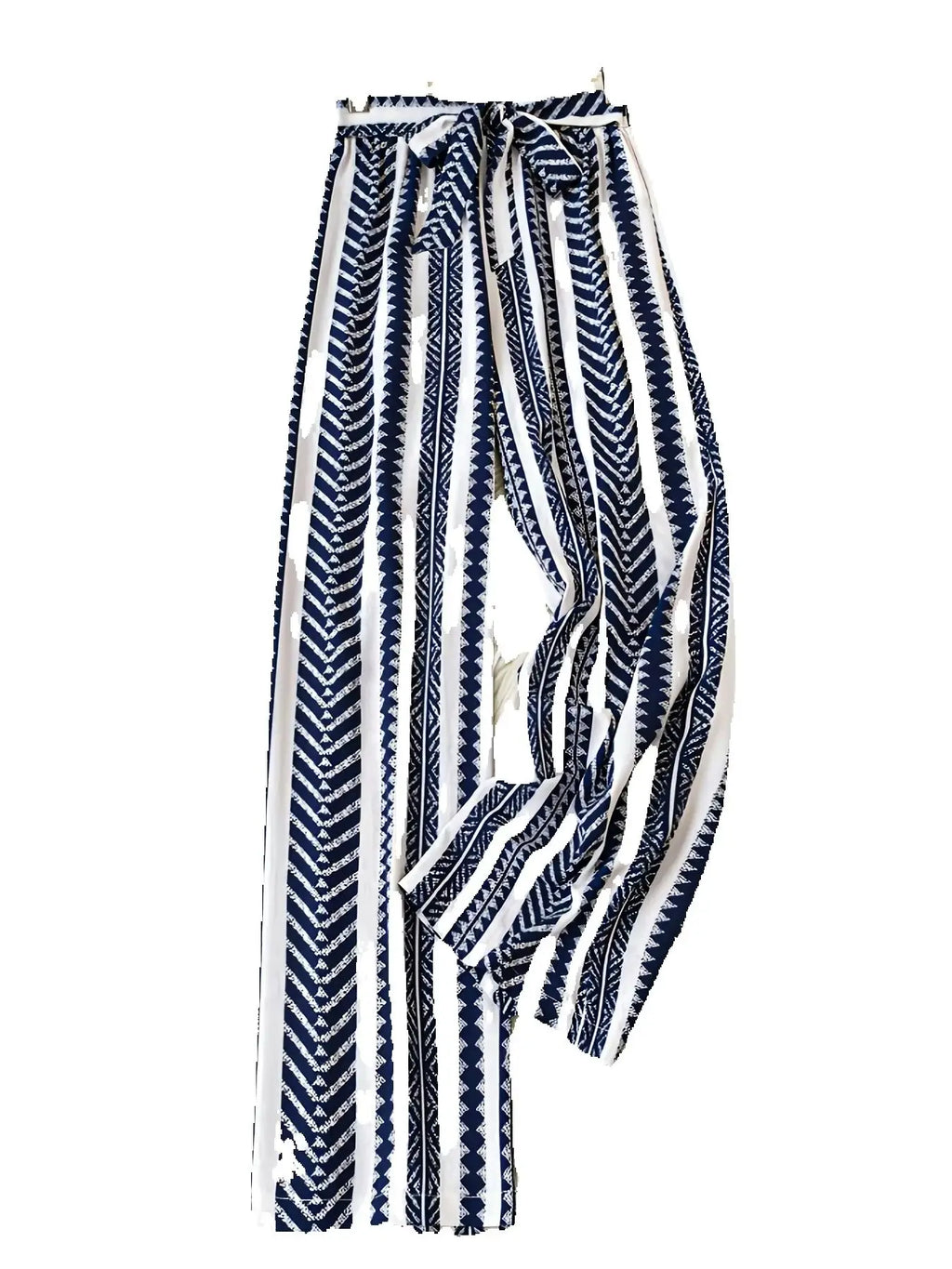 Pantaloni lunghi da spiaggia a gamba larga, stile bohémien, casual ed eleganti, stampati, elasticizzati, a vita alta, modellanti, da donna.