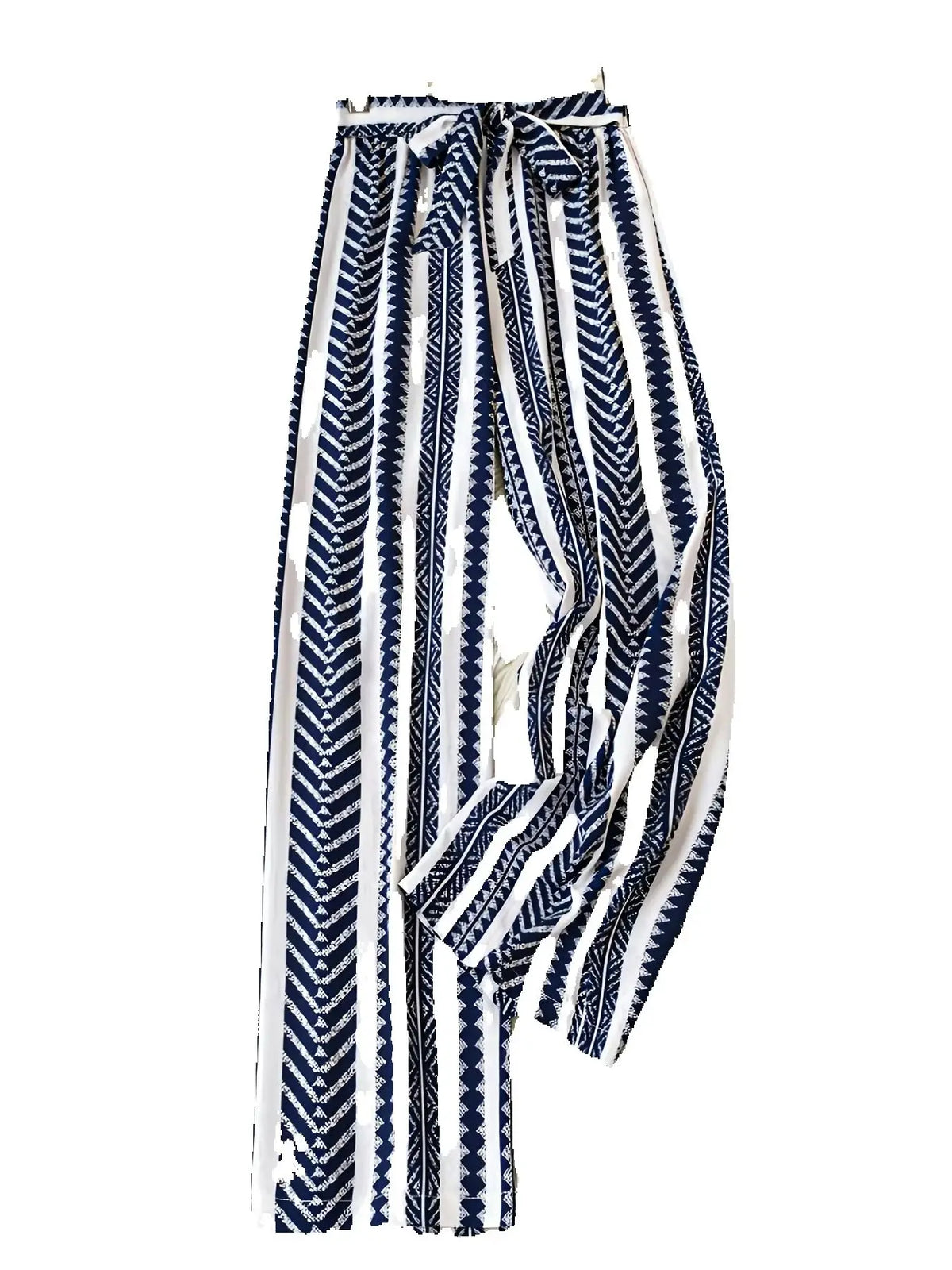 Pantaloni lunghi da spiaggia a gamba larga, stile bohémien, casual ed eleganti, stampati, elasticizzati, a vita alta, modellanti, da donna.