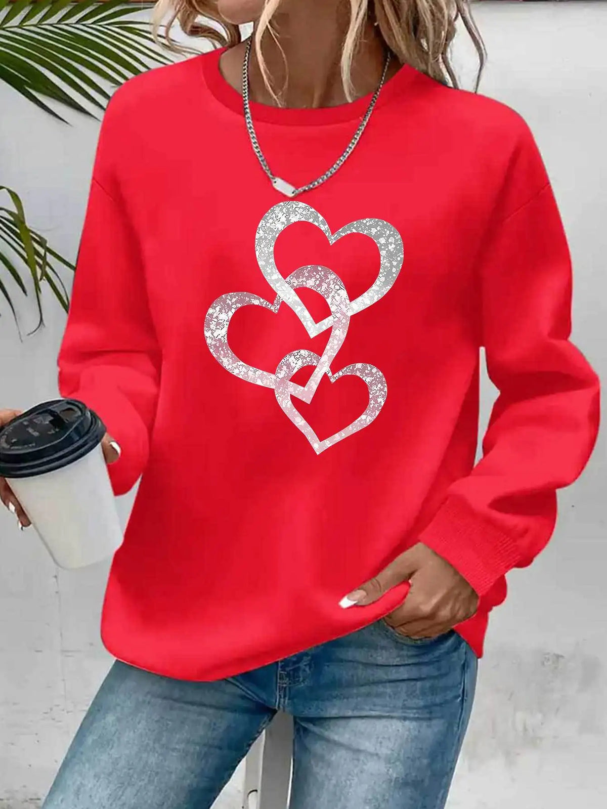 Pullover con cappuccio girocollo a maniche lunghe in velluto stampato con motivo a lettere comode e casual autunnali e invernali da donna