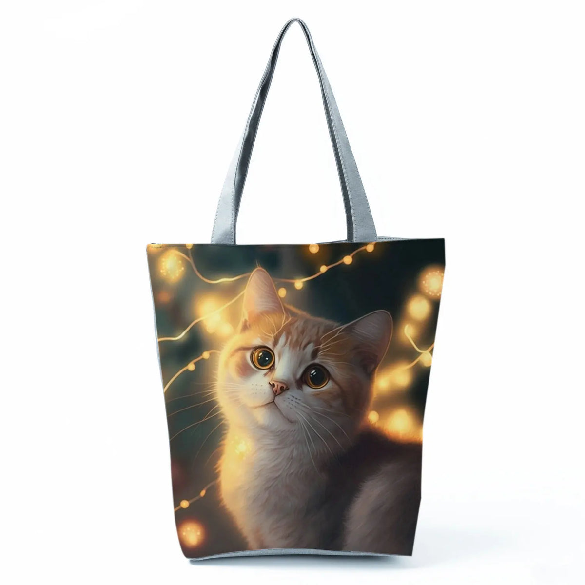 Pretty Cartoon Cat Print borse borse da spiaggia da donna ad alta capacità Cute Animal Graphic Eco borse per la spesa riutilizzabili portatili