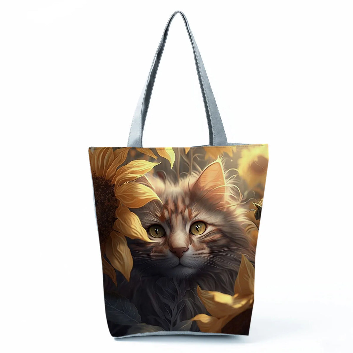 Pretty Cartoon Cat Print borse borse da spiaggia da donna ad alta capacità Cute Animal Graphic Eco borse per la spesa riutilizzabili portatili